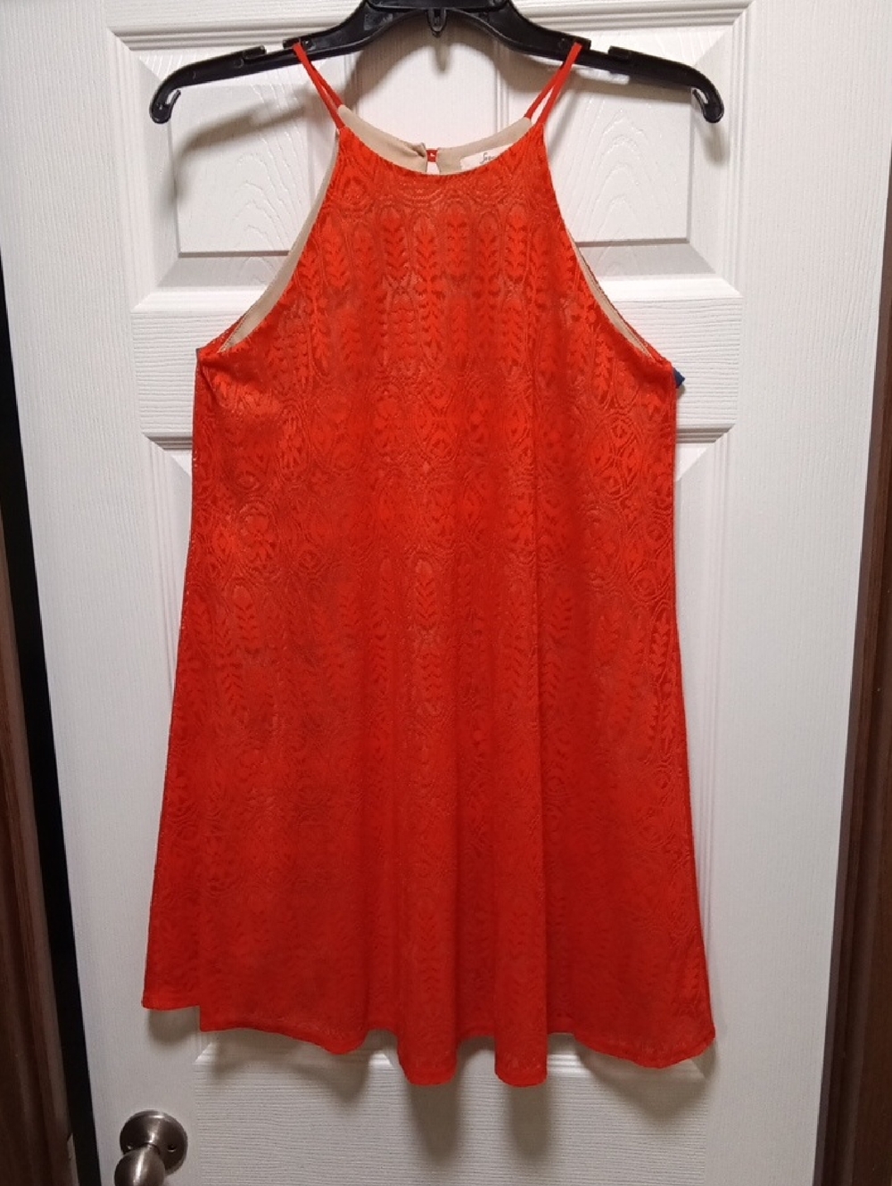 Soprano Orange Lace Halter Dress